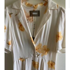 Reformation Abigail White Floral Dress